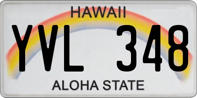 HI license plate YVL348