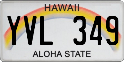 HI license plate YVL349