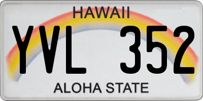 HI license plate YVL352