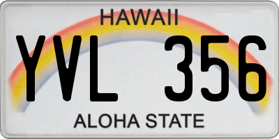 HI license plate YVL356