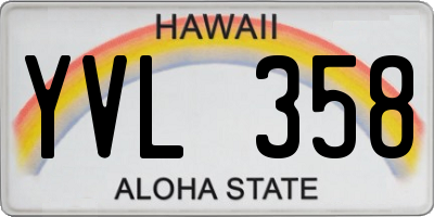 HI license plate YVL358
