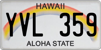 HI license plate YVL359