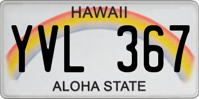 HI license plate YVL367