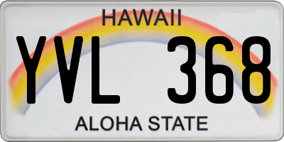 HI license plate YVL368