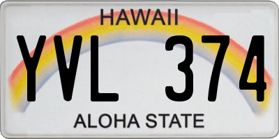 HI license plate YVL374