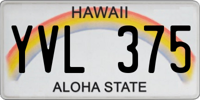 HI license plate YVL375