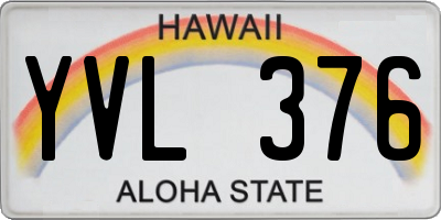 HI license plate YVL376