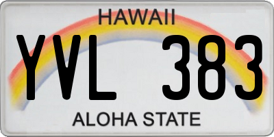 HI license plate YVL383
