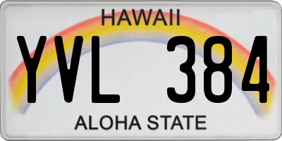 HI license plate YVL384