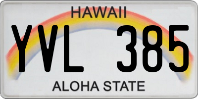 HI license plate YVL385