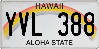 HI license plate YVL388