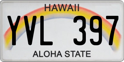 HI license plate YVL397