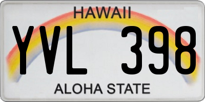 HI license plate YVL398
