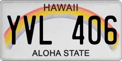 HI license plate YVL406