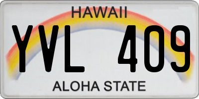 HI license plate YVL409
