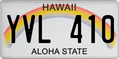 HI license plate YVL410