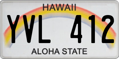 HI license plate YVL412
