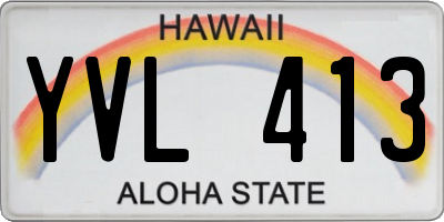 HI license plate YVL413
