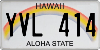 HI license plate YVL414