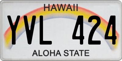 HI license plate YVL424