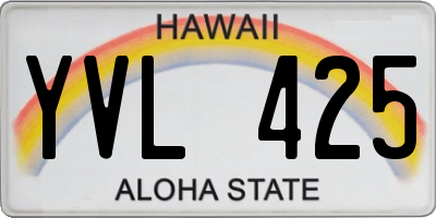 HI license plate YVL425