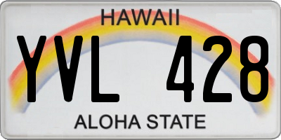 HI license plate YVL428