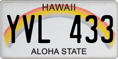 HI license plate YVL433