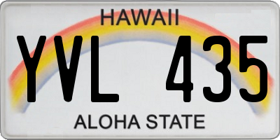HI license plate YVL435
