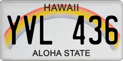 HI license plate YVL436