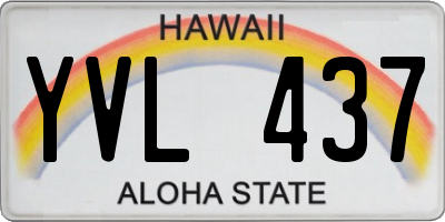 HI license plate YVL437