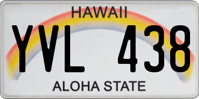 HI license plate YVL438