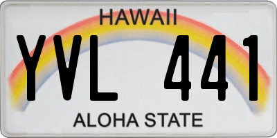 HI license plate YVL441