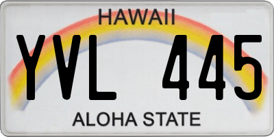 HI license plate YVL445