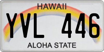 HI license plate YVL446