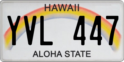 HI license plate YVL447