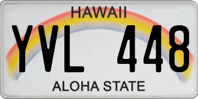 HI license plate YVL448