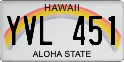 HI license plate YVL451