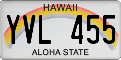 HI license plate YVL455
