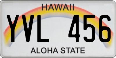HI license plate YVL456