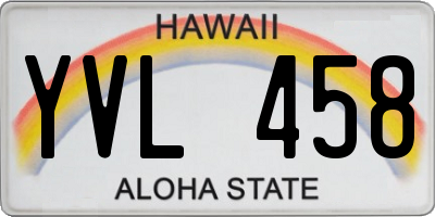 HI license plate YVL458