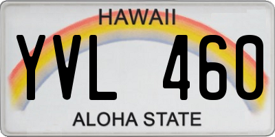 HI license plate YVL460