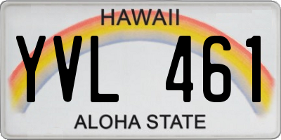 HI license plate YVL461