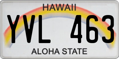 HI license plate YVL463
