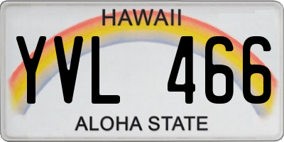 HI license plate YVL466