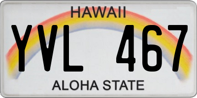 HI license plate YVL467