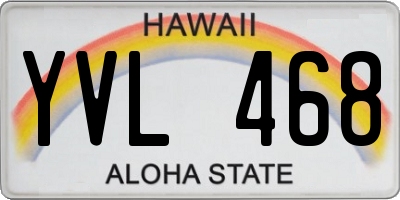 HI license plate YVL468