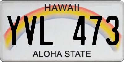 HI license plate YVL473