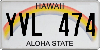 HI license plate YVL474