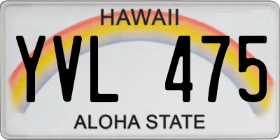 HI license plate YVL475
