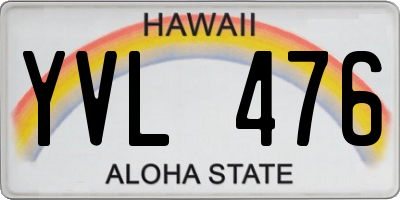 HI license plate YVL476